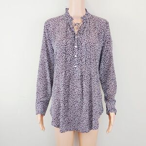 Loft Floral Long Sleeve Blouse SIZE M